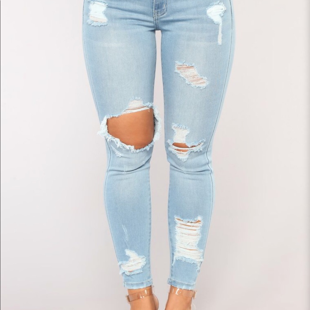 Distressed jeans